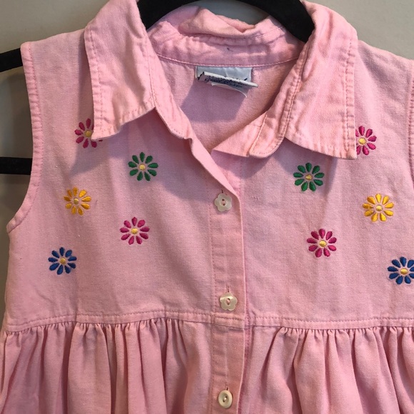 Vintage Samara Pink Sleeveless Shirt Dress Sz 6X - Picture 2 of 3